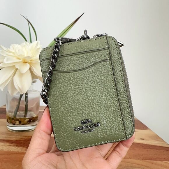 NWT Coach Leather Zip Card Case - Picture 2 of 6